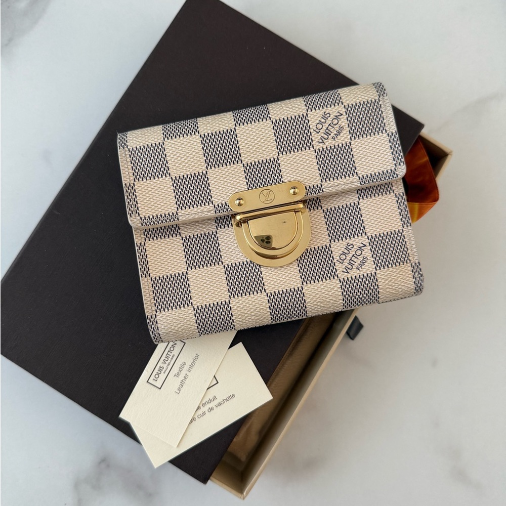 Authentic Louis Vuitton Damier Azure compact wallet